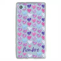 Funda Sony Xperia Uso Rudo Corazones Personalizada Tu Nombre