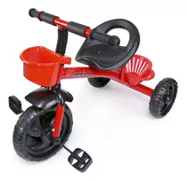 Triciclo Infantil Crianças Com Cesto E Pedal Ferro Mc920 Vermelho