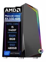 Pc Gamer Fácil Intel I5 11400f 8gb Ddr4 Rx 550 4gb Ssd 480gb