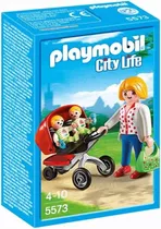 Playmobil City Life Figura Mama Carrito De Bebe Gemelas 5573