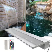 Aponuo Fuente De Piscina De Cascada Iluminada De 35.4 Pulgad