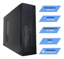 Pc Desktop Windows Pro I5 10ª 8gb Ddr4, Hd Ssd 240gb Slim 