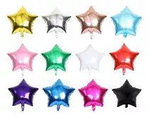 Balão Metalizado Estrelas Cores C/45cm - Kit Com 15 Unidades