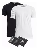 Pack X2 Remeras Basicas Blanco Negro Algodon El Don Hombre 