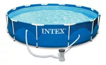 Pileta Estructural Redondo Intex 28211 Con Capacidad De 1718 Galones De 3.66cm De Largo X 3.66cm De Ancho De 12 Ft De Diámetro  Azul