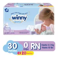 Pañales Desechables Winny Talla Rn Paquete De 30 Unidades 