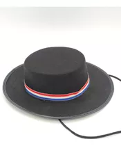 Sombrero Huaso Elegante, Niños Fiestas Patrias. Negro /cinta
