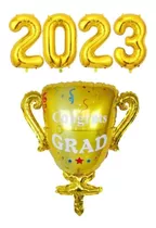 Set 5 Globos Egresado Graduado 2023 Con Copa