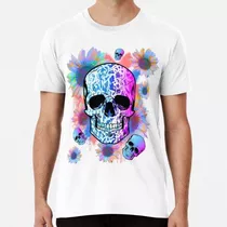 Remera Graffiti De Caveira Flores Algodon Premium