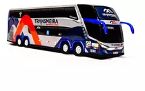 Miniatura Ônibus Transmeira G7 Dd 4 Eixos Relâmpago Cor Azul