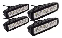 Pack X4 Foco Led Auto Focos Neblineros Led Barra Led 4x4 18w