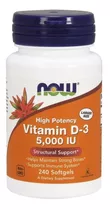 Now Foods Vitamina D-3 5000 Iu 240 Sgels Sfn Sabor Sin Sabor