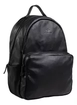 Mochila De Cuero La Martina Negro Liso Unisex