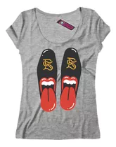 Remera Mujer Rolling Stones Lengua Zapatos Rp15 Dtg Premium