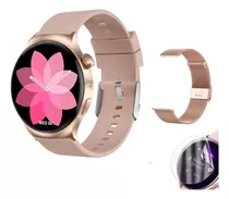 Smartwatch Dt4 Mate Doble Malla Y Film Protector Rose Gold