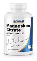 Original Citrato De Magnesio Nutricost 420mg, 120 Por, 210mg