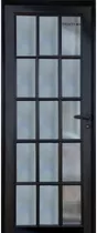 Puerta Aluminio 80x200 M509 Todo Vidrio Repartido Negra