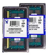 Memória Kingston Ddr2 2gb 667mhz Notebook 16 Chips Kit C/100