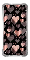 Capa Capinha Personalizada Celular Case Corações Rosê Cor05