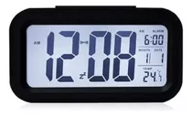 Reloj Digital Escritorio Lcd Numeros Grandes Temperatura Fecha Elegante Negro