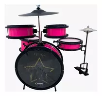 Bateria Infantil Luen Star Kids Rosa Completa