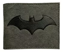 Billetera Logo Batman Importada Con Monedero Color Gris