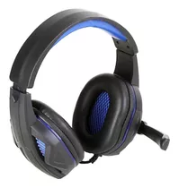 Audífonos Usb Gamer Njoytech Negros C/mic Y Led Azul Nuevos 