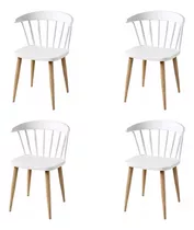 Set X4 Silla Windsor Blanco Comedor Cocina Living - Impacto