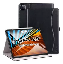 Funda Cuero Pu Negra Para iPad Pro 12.9 6/5/4 Gen 2022/21/20