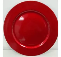 Plato De Sitio Rojo De Pvc Diseño Deco 33 Cm