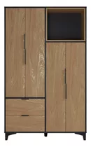 Closet Mood 4p 2c 110x47x178 Cm Negro/madera Color Negro