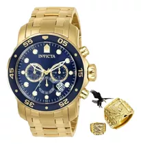 Relógio Invicta Pro Diver Banhado Ouro Original + Nf Luxuoso