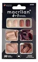 Kit De Unhas Postiças 4 Em 1 Tamanho Médio Macrilan  Uk104