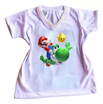 Camiseta Camisa Personalizada Infantil Do Super Mario Mod33