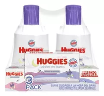 Kit Huggies Sueños De Lavanda Crema - Shampoo Y Jabón En Bar