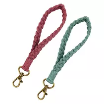 Cobee Macrame Keychain Bracelet, 2 Pcs Boho Macrame Keyring