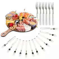 Kit 12 Garfinho De Petisco Mini Inox P/ Queijo Tábua Frios