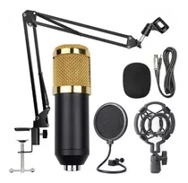 Kit Microfone Condensador Pop Filter Tripé Shock Mount P2