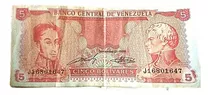 Billete 5  Bolívares Septiembre 1989  Varios Seriales