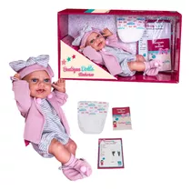 Boneca Bebê Reborn Realista Infantil Rosa Vinil Articulada 