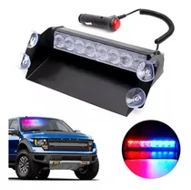 Baliza Led Estroboscopica Azul Rojo 12v Auto Parabrisa