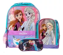 Pack Mochila Frozen Sister Oficio Lonchera Cartuchera Disney