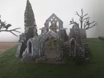 Diorama Igreja Medieval Ruina Fantasia Warhammer