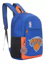 Mochila Nba New York Knicks Equipos Basket Urbana Escolar 24'' Baloncesto Color Azul/naranja Modelo 16344