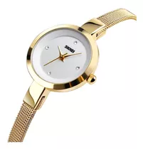 Reloj Elegante Para Dama Skmei 1390 Dorado En Acero
