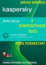 Kaspersky Anti-virus 3 Pc 2021   1 Ano Envio Imediato