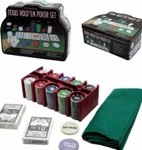 Juego De Poker Profesional - 200 Fichas - Tablero Black Jack