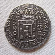 Antigua Moneda Plata Brasil 1699 320 Reis