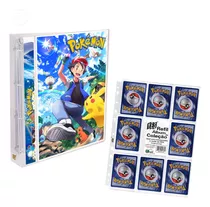 Pasta Fichário Cartas Pokemon + 10 Folhas + 2 Cards Brinde