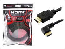 Cabo Hdmi 2 90° 4k Ultra Hd 3d Chipsce - 19 Pinos - 2metros